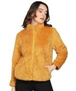 Fleece Mustard Yellow High Neck Sweatshirt