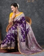 Kanjivaram Silk Saree Pure Silk Banarasi Saree With Unstitched Blouse Piece - Image 4