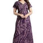 Cotton Nighty for Women | Printed Night Gown for Women | Maxi Nighty, Comfortable Sleepwear for Daily Use