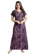 Cotton Nighty for Women | Printed Night Gown for Women | Maxi Nighty, Comfortable Sleepwear for Daily Use