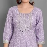 Women Rayon Anarkali Embroidered Printed Kurta Pant and Dupatta Set - Image 5