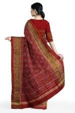 Dark Red Shaded Handloom Single Ikat Silk Patola Saree (GGCSIKS124) - Image 5