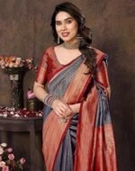 Banarasi Kanjivaram Art Silk Saree with Blouse Material - Image 5