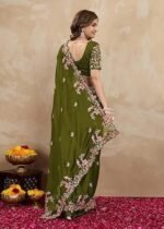 Rangoli Silk Embroidery Saree with Unstitch Blouse Piece Saree for Women - Image 3