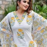 Viscose Straight Block Printed Kurta Pant With Dupatta