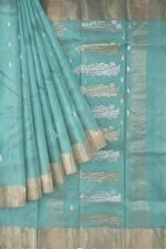 Handwoven Silk Saree zari Border-6.3 mtr(Sea Green) - Image 6