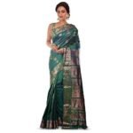 Silk Meenakari Baluchari Swarnachari Bengal Saree Bicoloured B0231AA