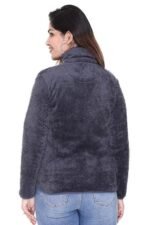 Women Fluffy yarn fleece full-zip jacket - Image 2