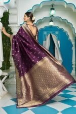 Silk Kanjivaram Kanchipuram Saree With Blouse Piece - Image 5