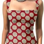 Printed Square Neck Sleeveless Backless Short Indo- Western Ethnic Kurti Top for Women's & Girl's Ethnic Top for Women's & Girl's