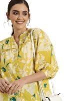 Women Cotton Floral Regular Fit Tunic Shirt