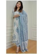 Viscose Kurta and Pant with Dupatta Set - Image 4