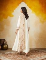 Women’s Premium Art Silk Off-White Embroidered Kurta Set with Matching Straight Pants and Elegant Dupatta – Festive & Party Wearr Ethnic Suit Ensemble - Image 5