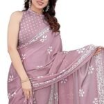 Women's Latest Chiffon Batik Printed Saree For Women With Blouse Piece(Multicolored_Free Size 6.30)