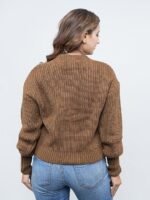Stylish Vneck Sweater | Women's Knitted Sweater | Self Design | Casual Wool | Sweaters for Ladies | Cardigans Sweaters - Image 5