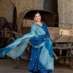 Women's blue color Cotton Kurta Pant Set with Dupatta