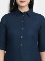 for Women Collar Pathani Style Long Rayon Kurtas for Women Ready to Wear - Image 3