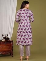 Women's Cotton Handwork Straight Kurta with Pant & Dupatta - Image 5