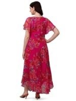 Women Floral Printed Flared Sleeve Fit & Flare Maxi Dress - Image 3