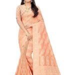 Women's Banarasi (Spun Cotton) Saree (Beige,5-6 Mtrs)-PID33905
