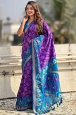 Kanjivaram Patola Soft Silk Sarees With Unstitched Blouse Piece - Image 5