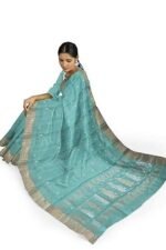 Handwoven Silk Saree zari Border-6.3 mtr(Sea Green) - Image 4