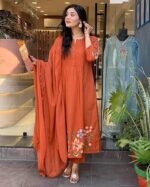 Regular Fit Orange color Print kurti  | Casual & Semi-Formal Wear - Image 5