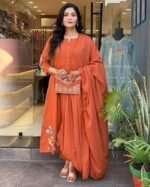 Regular Fit Orange color Print kurti  | Casual & Semi-Formal Wear