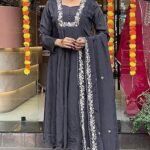 Women gray color kurta set | puja and office wear