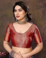 Banarasi Kanjivaram Art Silk Saree with Blouse Material - Image 3