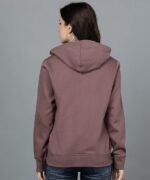 Women's Solid Zipper Hooded Sweatshirt | Front Zip, Ribbed Hem, Lined Hood, Casual Winter Wear - Image 4