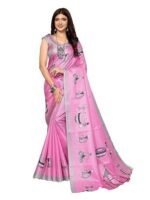 Woven Elegant Printed Art Silk Saree with Matching Blouse Material-Perfect for Festive Special Occasions, Exquisite Design and Vibrant Colors