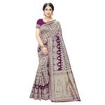 Trendy Banarasi Kanjivaram Navy Color Art Silk Saree with Blouse Material