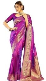 Kanjivaram Banarasi Silk Saree Patola saree with Unstitched blouse piece