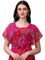 Women Floral Printed Flared Sleeve Fit & Flare Maxi Dress - Image 4