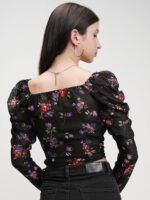 High Rise Elastic Cotton Blend Solid Flared Pencil Fit Knee-Length Women Skirt - Image 2