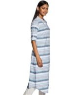 Casual Below The Knee Cotton Flared Printed Dress