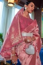 Kanjivaram Banarasi Silk Saree Patola saree with Unstitched blouse piece - Image 4