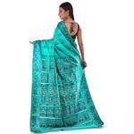 Bishnupuri Silk Meenakari Baluchari Swarnachari Bengal Saree Sea Green - Image 3
