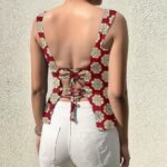 Printed Square Neck Sleeveless Backless Short Indo- Western Ethnic Kurti Top for Women's & Girl's Ethnic Top for Women's & Girl's - Image 4