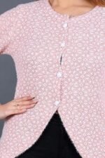 Woolen Round-Neck Self Design Cardigan Sweater for Winter Wear Full Sleeves Crop Design - Image 6