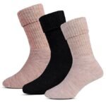 Winter Thermal Regular Length Thumb Socks for Women, Made with Thermal Control Technology & Extra Cushioning For a Warmth & Cozy Feel (Pack Of 3)