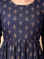 Regular Fit Mid Rise Midi Denim Skirt (DOSS23DEN09-12-522-38, Peacock Blue, 38) - Image 2