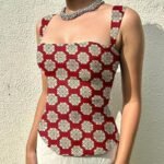 Printed Square Neck Sleeveless Backless Short Indo- Western Ethnic Kurti Top for Women's & Girl's Ethnic Top for Women's & Girl's - Image 5