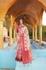 Kanjivaram Banarasi Silk Saree Patola saree with Unstitched blouse piece - Image 5