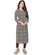 Women's Pure Cotton Straight Fit Straight Jaipuri Printed Kurti (Ready to Wear)