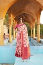 Kanjivaram Banarasi Silk Saree Patola saree with Unstitched blouse piece - Image 6