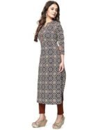 Women's Pure Cotton Straight Fit Straight Jaipuri Printed Kurti (Ready to Wear) - Image 2