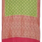 Silk Works Women's Green Pure Khaddi Saree - Image 5