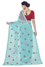 Women's Net Embroidered Work Saree With Blouse Piece - Image 4